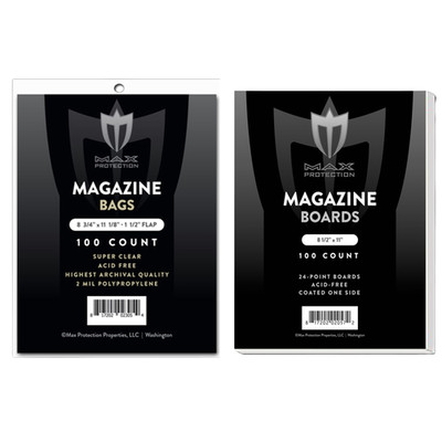 100 Max Protection Magazine Bags and Boards - Acid Free, Archival Safe Storage