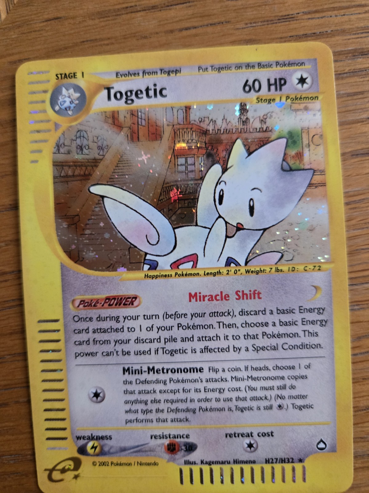 Togetic 2003 Aquapolis H27/H32 Holo Pokemon Card