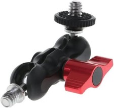 Double Ball Head Clamp Mount Adapter Magic Arm 360 Rotation 1/420 Thread