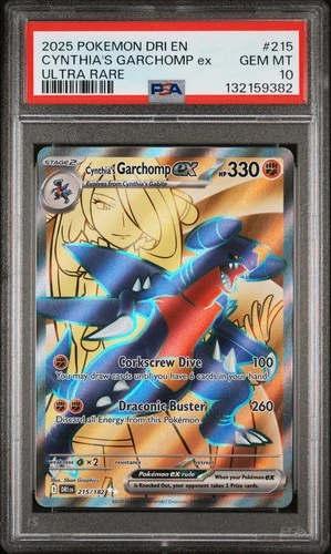 SV10: Destined Rivals #215/182 Cynthia's Garchomp ex PSA 10
