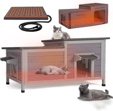 GUTINNEEN Heated Cat House Outdoor Insulated Weatherproof
