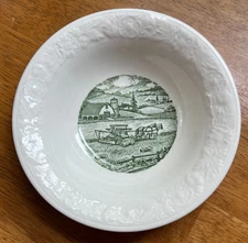 Pastoral by Homar Laughlin White & Green Small Bowl