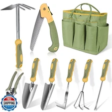 Garden Tool Set, WisaKey 9 Piece Stainless Steel Heavy Duty Garde
