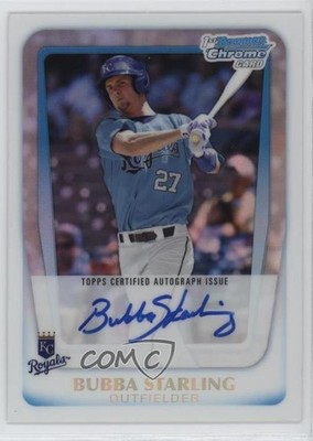 2011 Bowman Draft Chrome Prospects Refractor 496/500 Bubba Starling Auto 4n0