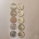 1964 Kennedy Half Dollar 90% Silver (10 Coins)  Circulated coins