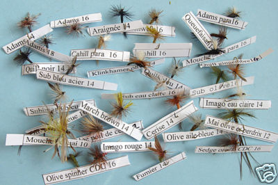 Lot De 12 Mouches De Pêche Sèches Pour Truite - Aulne, Adams, Caenis, Sans Ardillon, Tailles 14/16 - 8