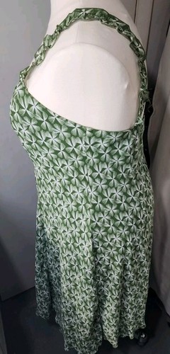 Dressbarn Plus Size 20W Summer Strapy Dress Green White - Picture 3 of 9