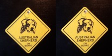 2 Stück 13cm Auto KFZ Fenster Schild mit Saugnapf AUSTRALIAN australien SHEPHERD