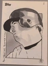 JORGE POSADA 2009 Topps Authentic Sketch Card Art Artist AUTO SP #1/1 of Yankees