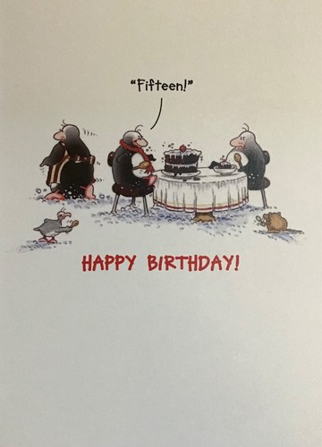 Funny Eric the Penguin Birthday Greeting Card Humour ~ Eric On A Diet - Picture 2 of 3