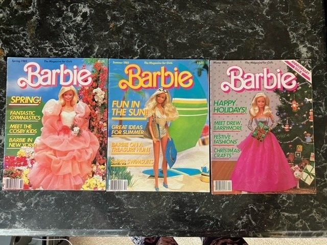 Vtg Barbie The Magazine for Girls Lot of 3 Winter (Ann.Issue) Spring Summer 1985