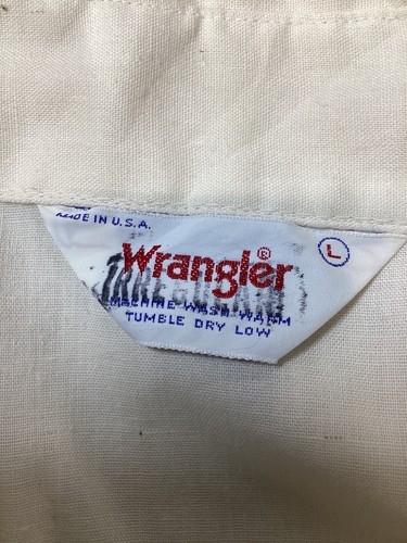 Camisa vintage Wrangler años 70 talla grande blanca manga corta perla hecha a presión en Estados Unidos - Imagen 3 de 4