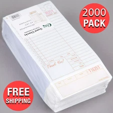2 Part Tan and White Carbonless Guest Checks w/ Bottom Guest Receipt - 2000/Pack