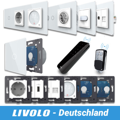 Livolo Touch Funk Wandschalter Weiß Glasblende Smart Lichtschalter