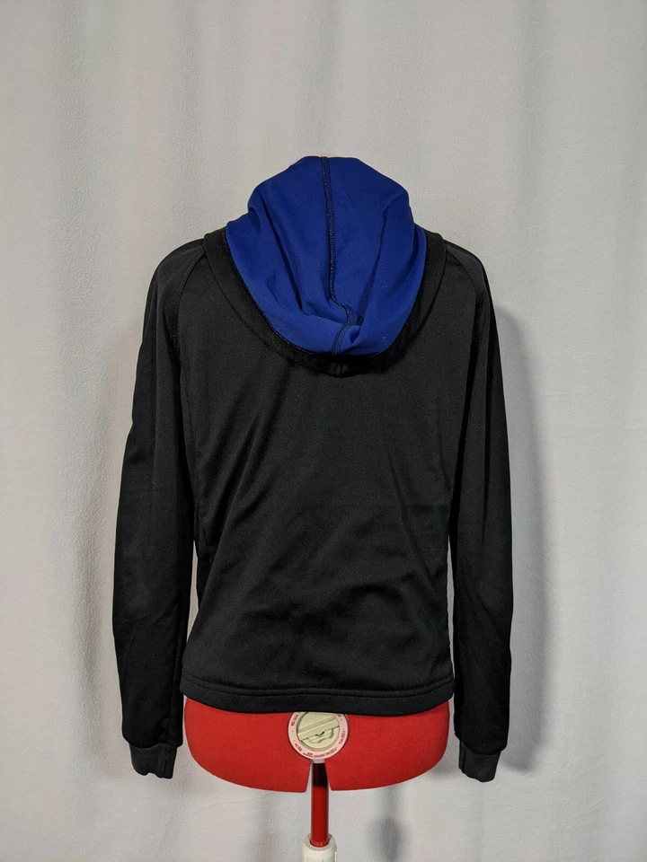 范思哲 Jeans Couture 复古 Tech Track 夹克黑色蓝色标志 Lampo Zip 意大利 — 第 4/4 张图片