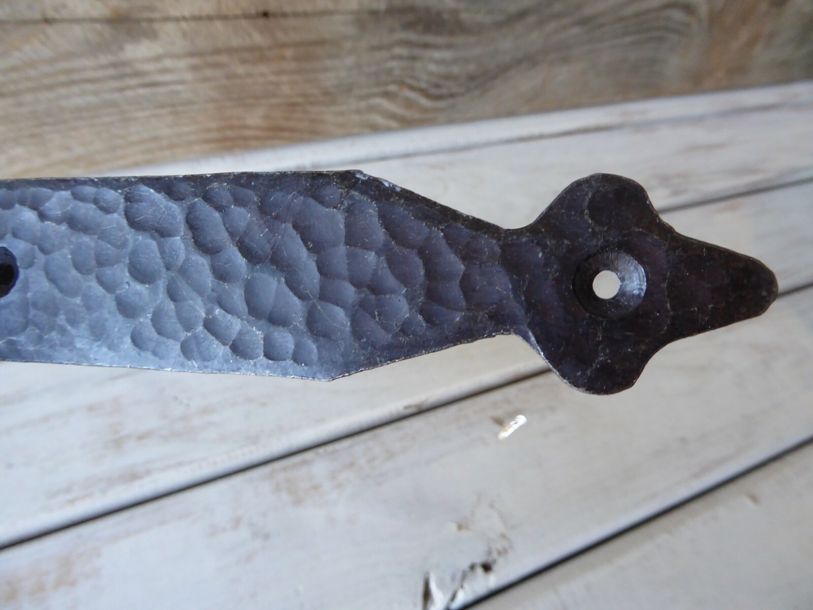 Large Corner Brace Forged Hammered Metal Decorative  90 degree Trunk Strap DIY 