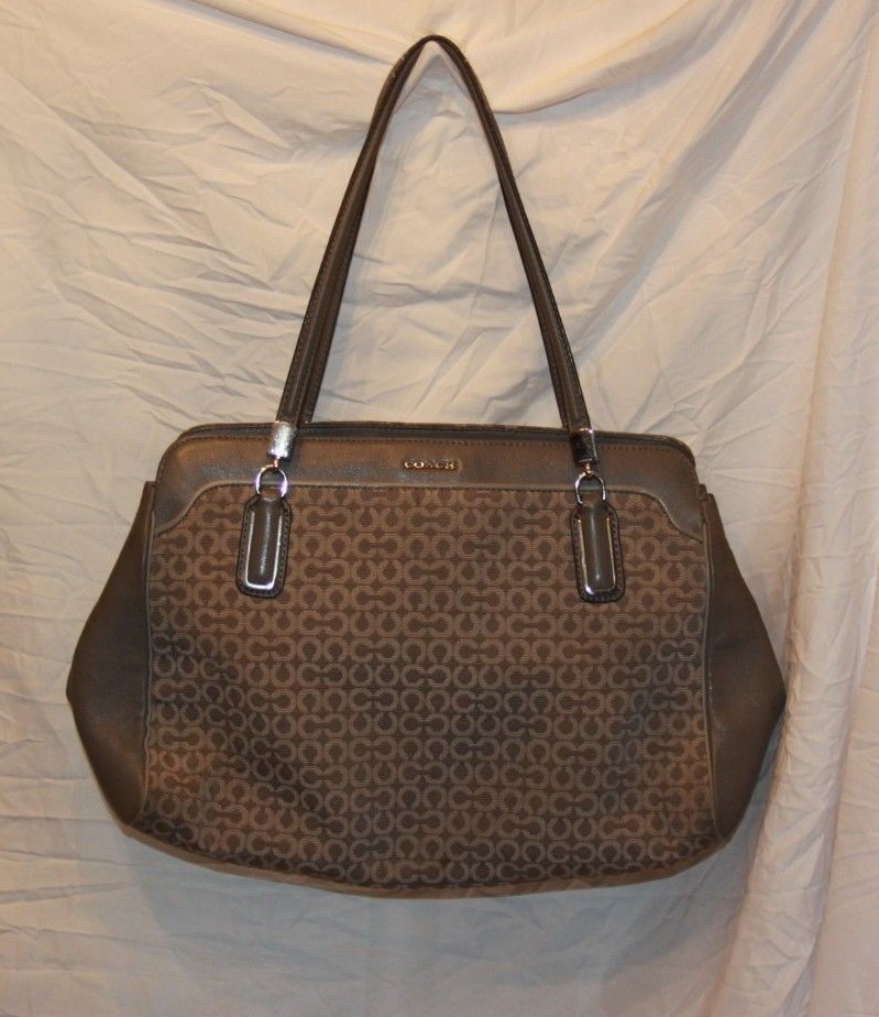 Coach Op Art Needlepoint Kimberly Carryall Shoulder Bag in Signature Print 25213-image