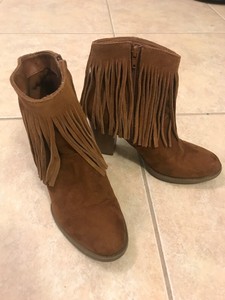 women's suede fringed boots