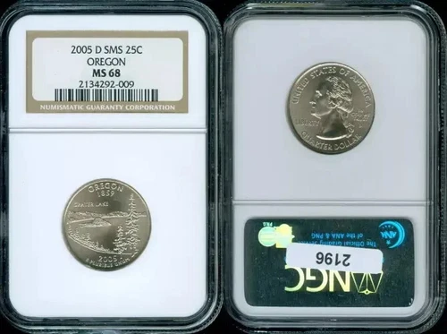 2005-D SMS OREGON STATE QUARTER 25C NGC MS68 BU UNC NICE DETAILED COIN