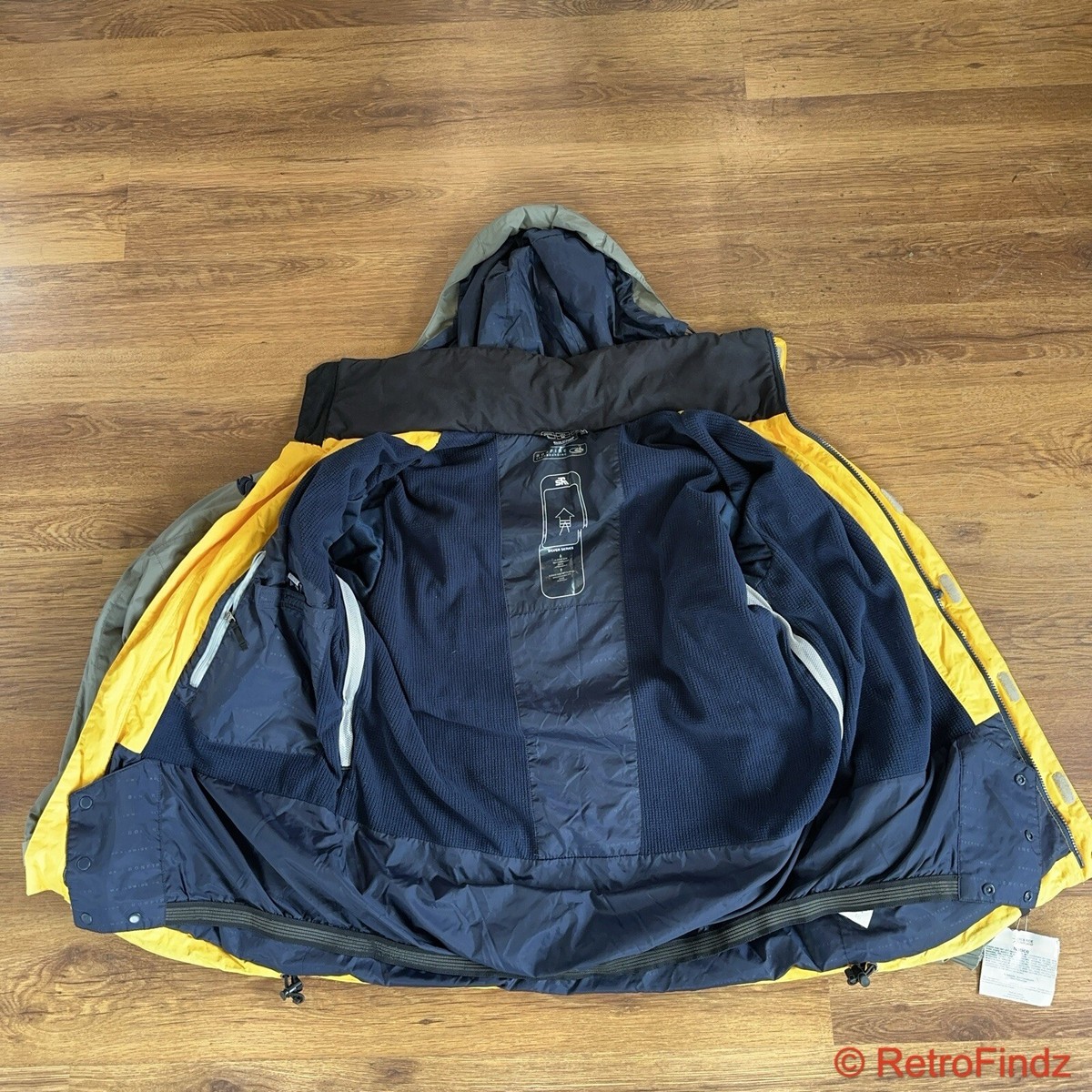 Bonfire Snowboarding Jacket Mens Sz Medium Hooded Yellow & Gray