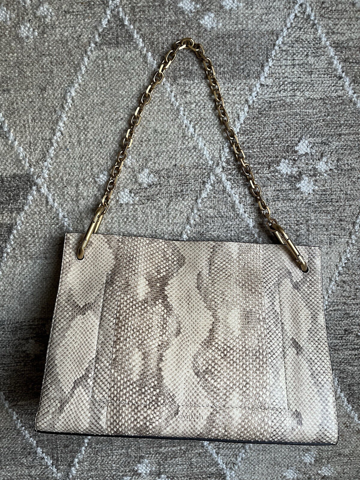 Calvin Klein Collection Beige Python Snakeskin Sh… - image 4