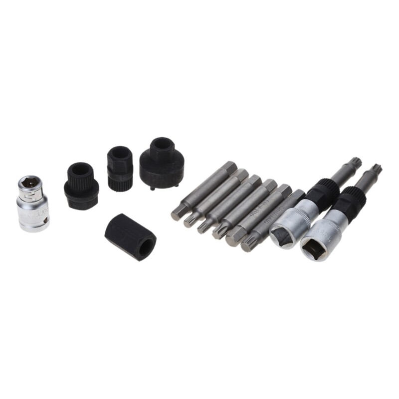 13pcs Alternator Freewheel Pulley Removal Socket Bit Set Garage Service