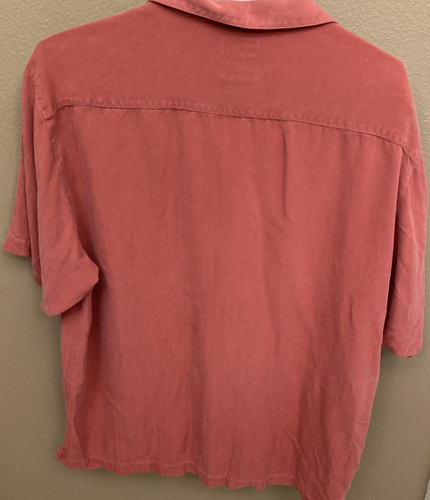 Tommy Bahama Shirt Mens XL Orange 100% Silk Button Up Short Sleeve Hawaiian Camp - Picture 4 of 4