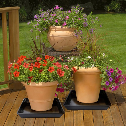 2 Pcs Plant Tray Plastic Trays Flower Pot Planter Rectangle Drip - Picture 10 of 12