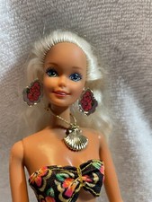 Vintage Barbie TROPICAL SPLASH BARBIE Doll Fashion Doll Blonde W/Jewelry 1994
