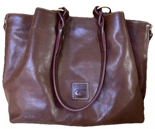 Dooney Bourke Side Zip BARLOW Chestnut Brown Florentine Leather Satchel DB-02 - Picture 3 of 14
