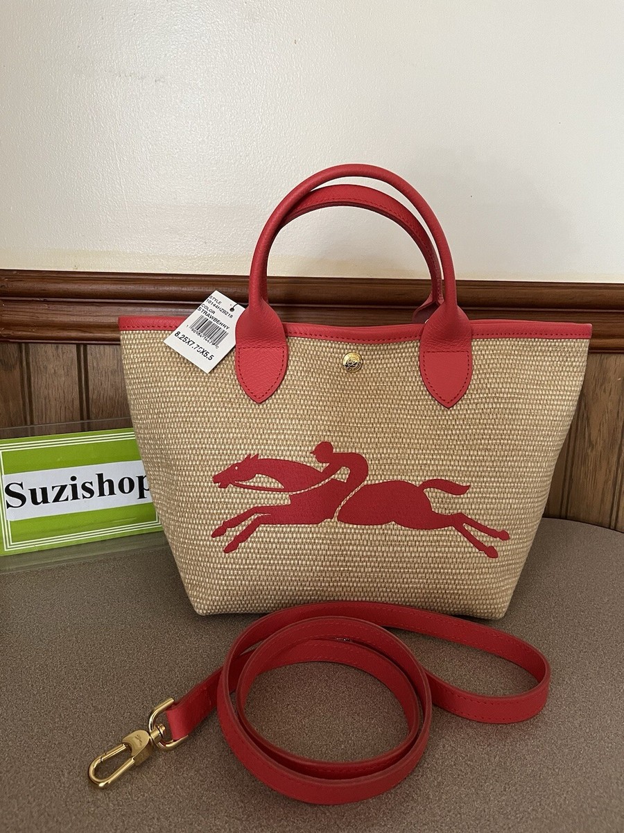 Longchamp Le Panier Pliage Small Top Handle Raffia Tote Made