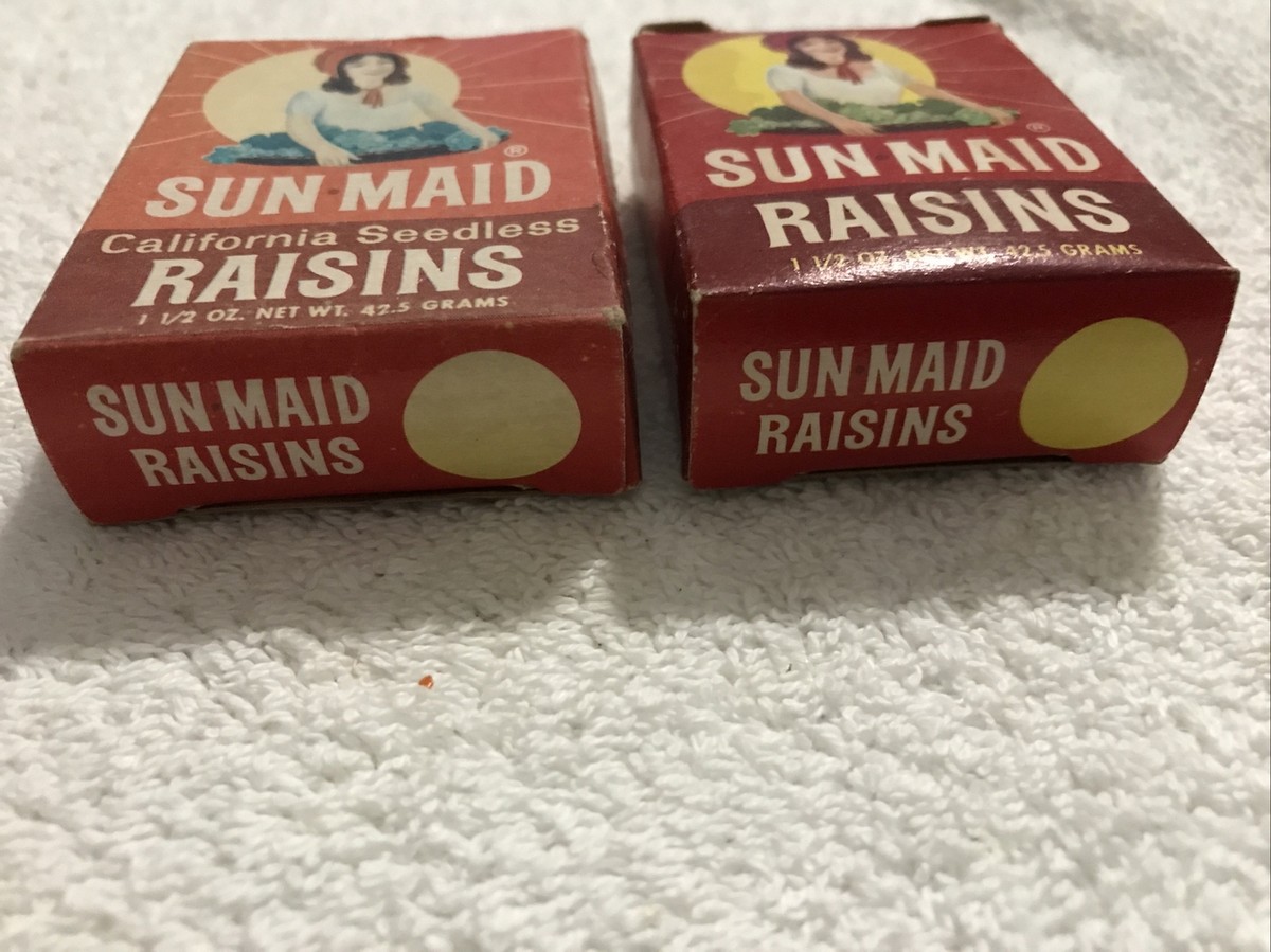 2 DIFFERENT VINTAGE SUN MAID RAISINS SMALL BOXES | eBay