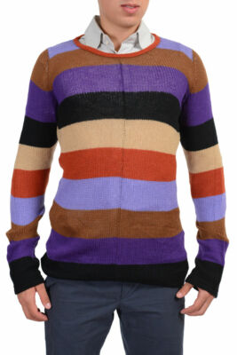 Prada Ruggine Herren Mehrfarbig 100% Kaschmir Pullover US XS