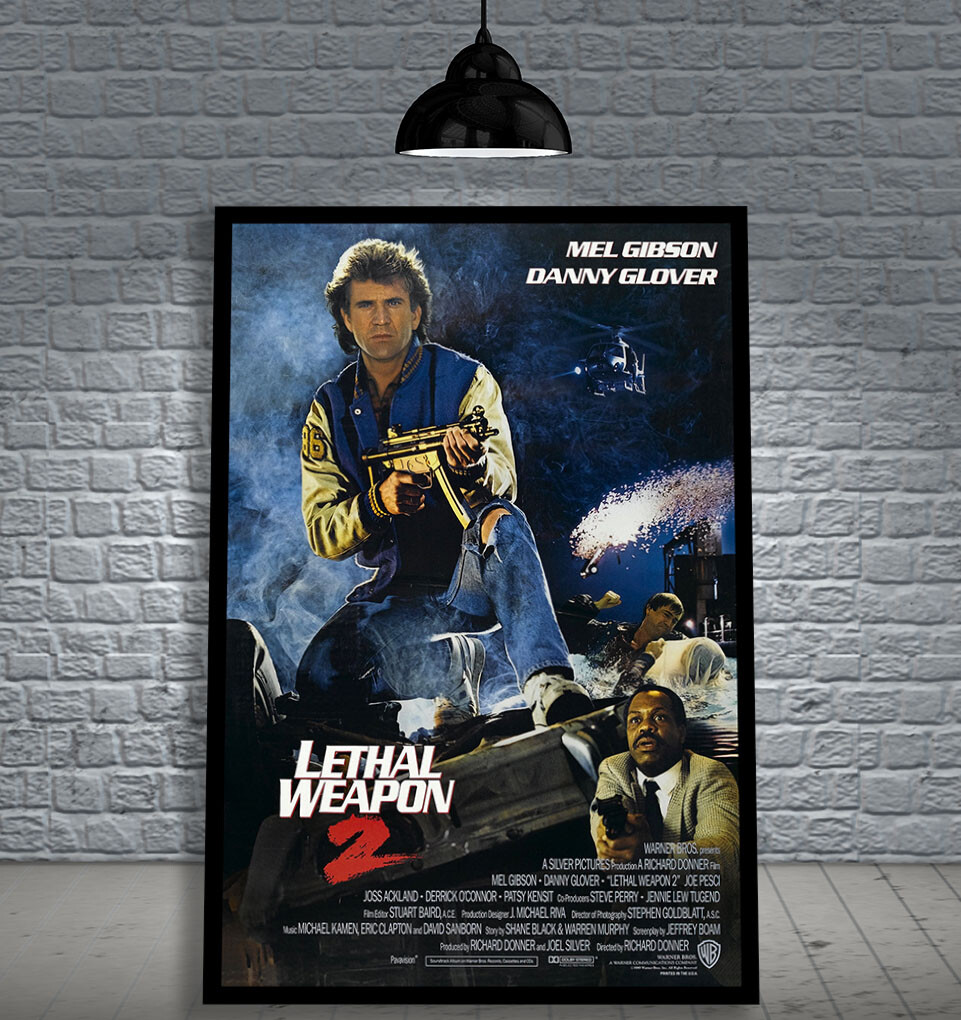 LETHAL WEAPON 2 (1989) FRAMED MOVIE POSTER PRINT CINEMA A1 & 60X40CM