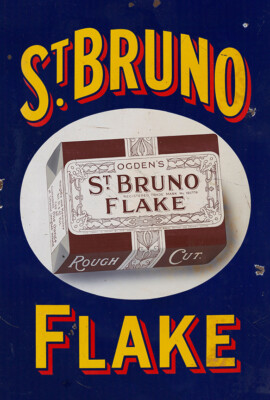 OGDEN'S ST. BRUNO FLAKE ROUGH CUT TOBACCO ADVERTISING SIGN