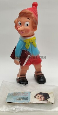 RUBBERTOYS PINOCCHIO 27CM VINTAGE 1970s NEW IN BLISTER NEVER USED RUBBER no LED 