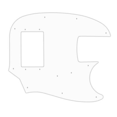 USA PICKGUARD für FENDER  PAWN SHOP MUSTANG BASS  - 3 Ply CUSTOM PG WHITE WBW