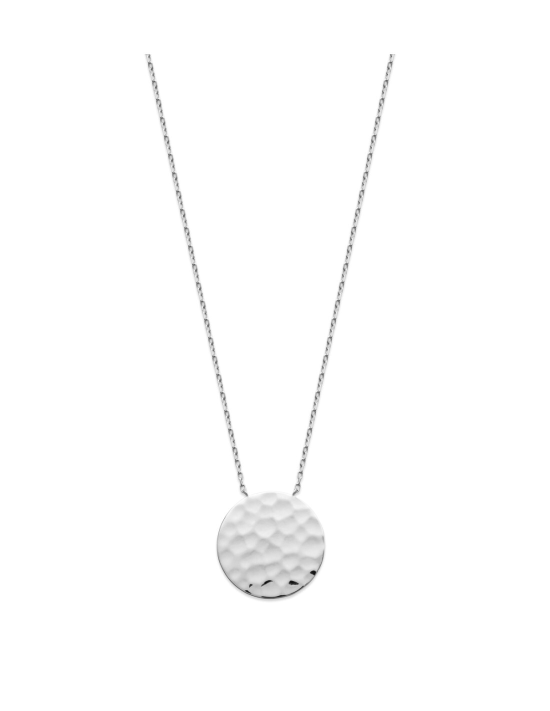 Collier argent 925 discret à pendentif rond martelé, le bijou idéal pour le quotidien