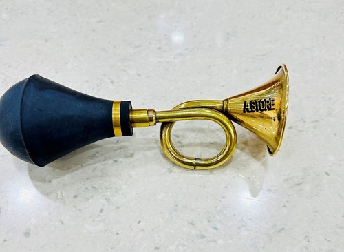 Vintage Brass Bugle Horn Retro Clown Horn Metal Air Horn with Squeeze Bulb - Picture 2 of 13