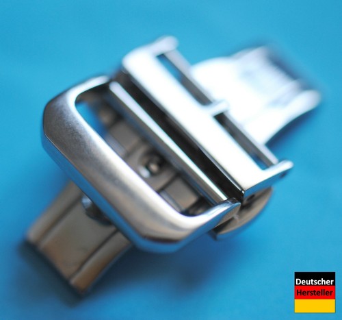 Folding Clasp " Swiss " Screwed Lock, 16,18, 20,22mm Polished Stainless Steel - Picture 4 of 5
