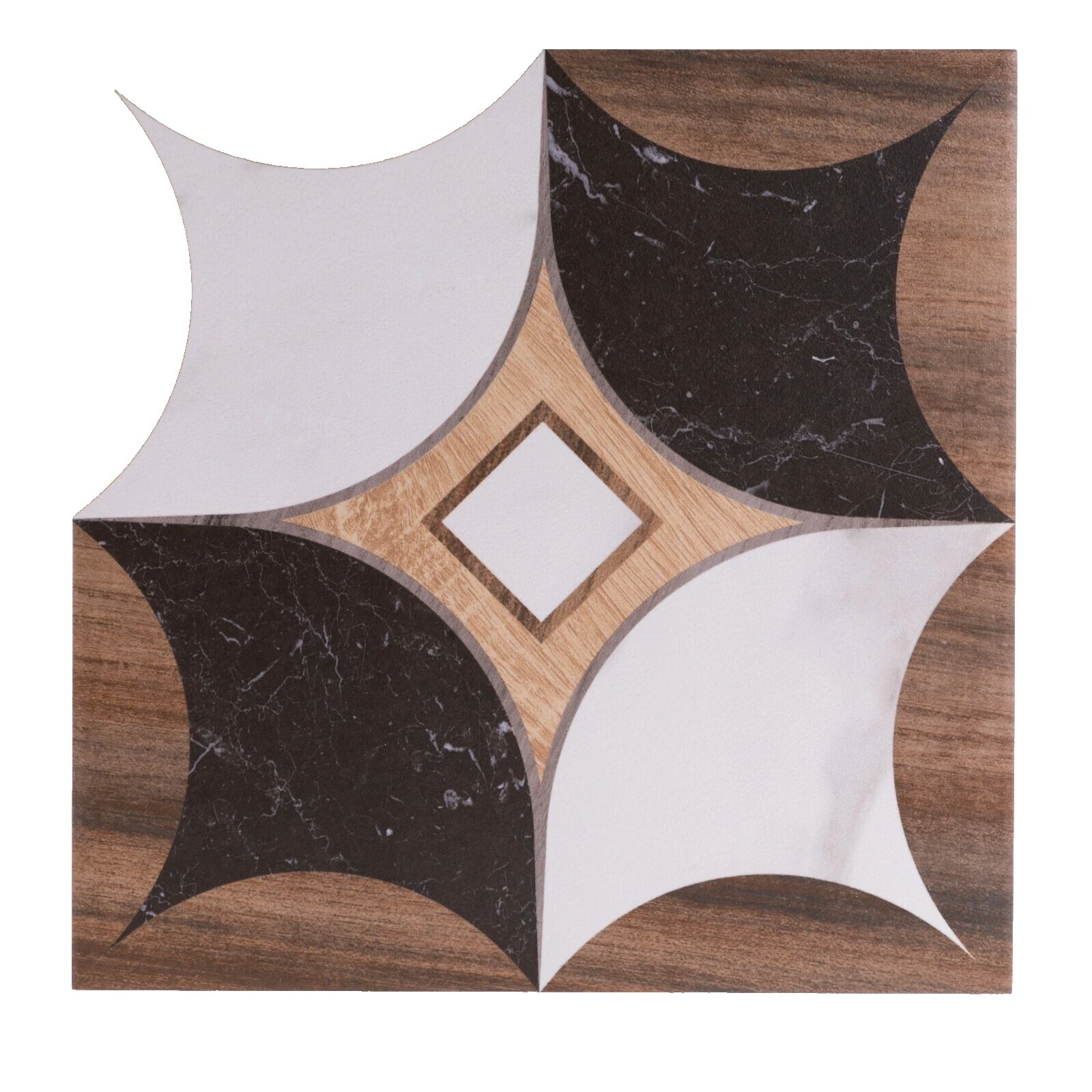 Sala geométrica de porcelana y azulejos de la pared