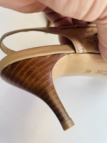 Tony Bianco Women’s Leather Slingback Peep Heels Shoes Tan Brown As New Size 9.5 - Picture 5 of 11