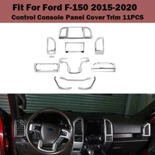 For Ford F-150 2015-2020 Chrome Control Console Panel Dashboard Cover Trim 11PCS