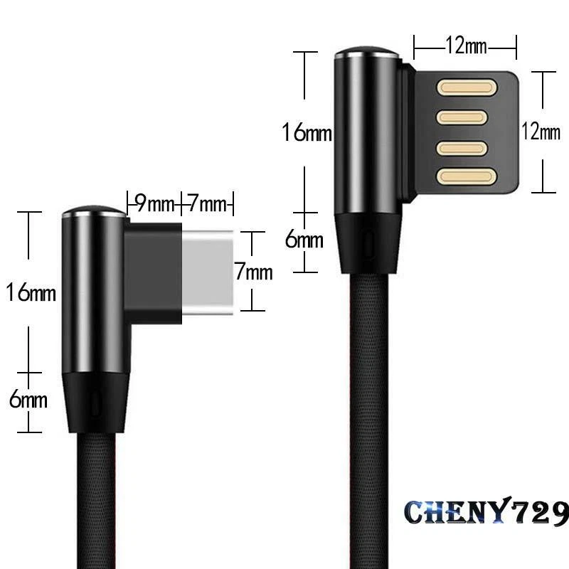Braided L SHAPE 90° Type C USB-C Data Sync Charging Charger Cable For Alcatel 5 - Image 4 of 4