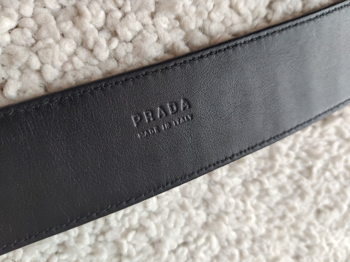 PRADA Black Patent Leather Croc Embossed Belt Mens Womens PRADA Black Patent Leather Croc Embossed Belt Mens Womens