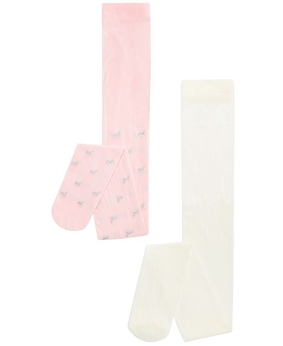 Trimfit Girls 2-Pk. Glitter Heart & Solid Tights - Picture 3 of 5
