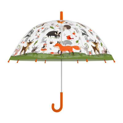 Esschert Schirm  Wald -Tiere Transparent | Kinder Regenschirm KG 261