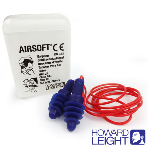 1 Pair of Howard Leight AIRSOFT Corded Reusable Ear Plugs with Storage Case - Picture 1 of 1