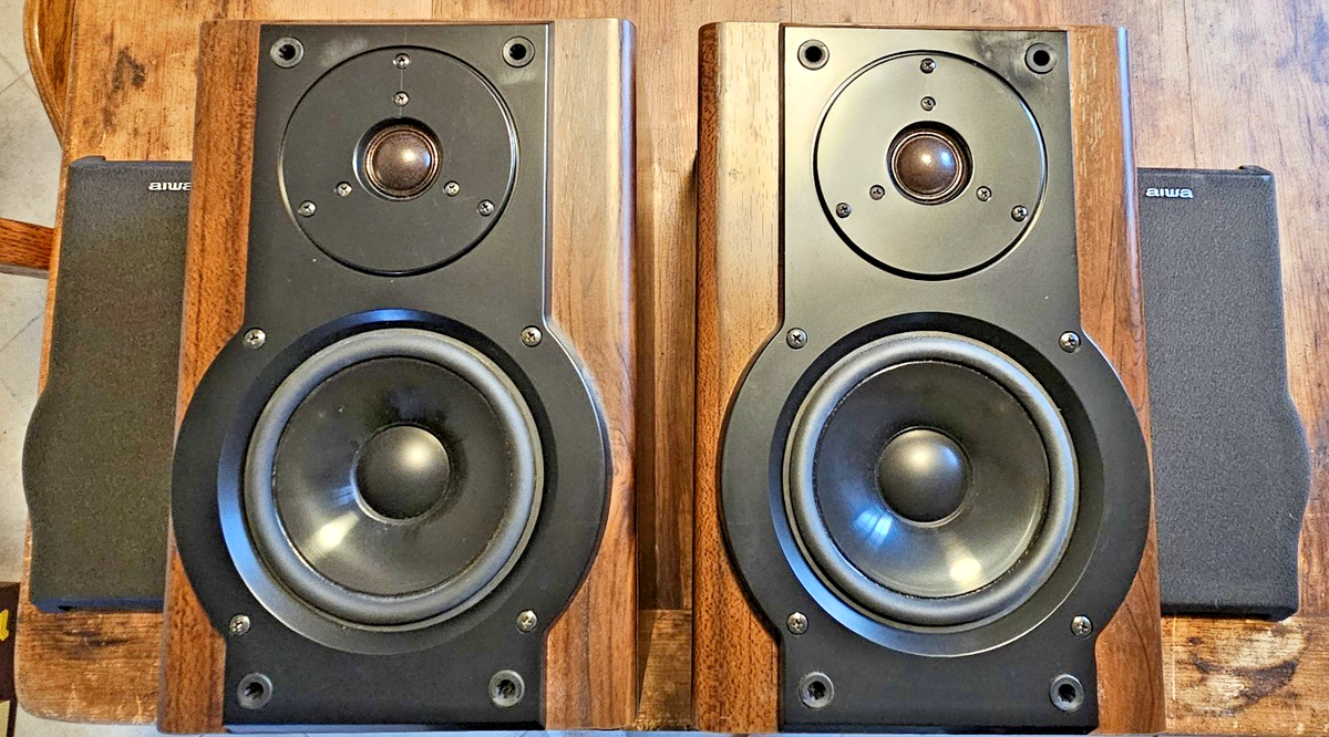 AIWA SX-LM50 50 Watt Audio Recording Speakers Pair Vintage Great
