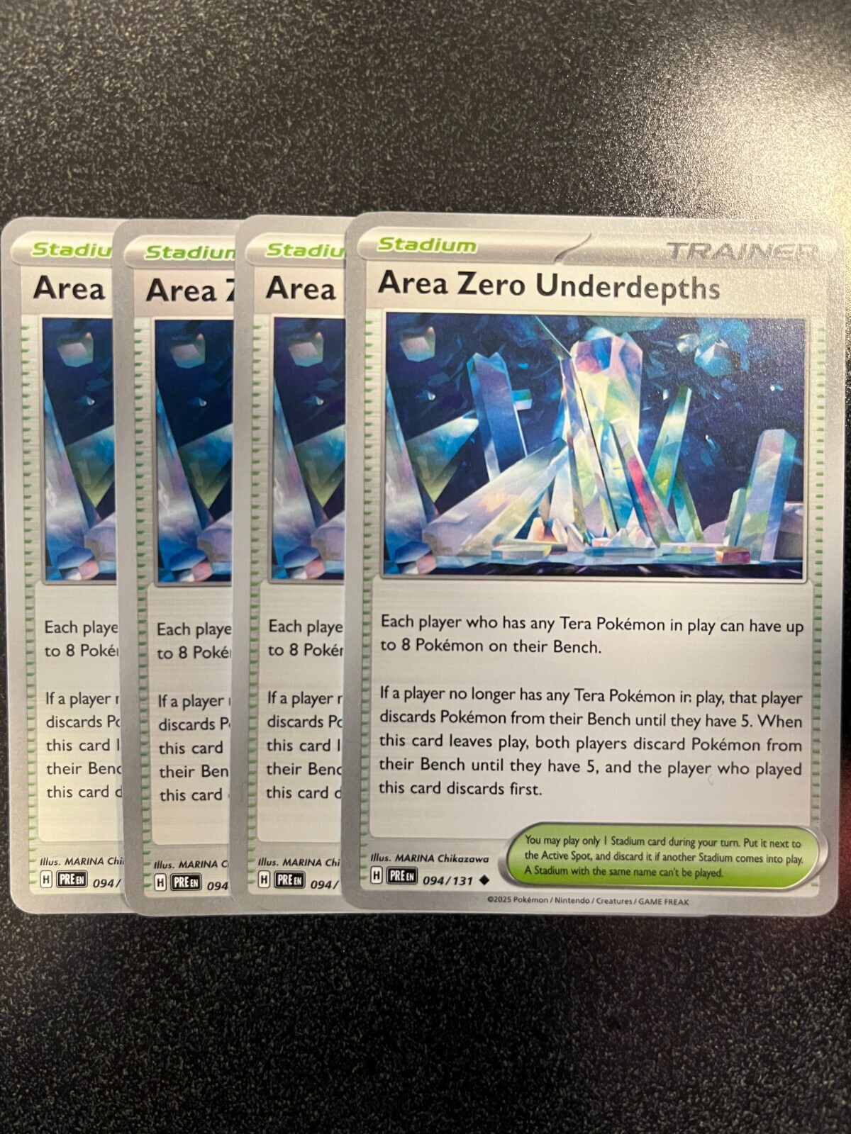 x4  Area Zero Underdepths 094/131 Prismatic Evolutions Pokemon TCG Playset NM/M